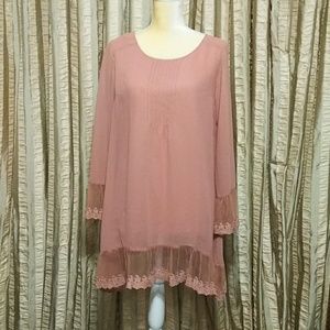Small Dusty Rose Long Sleeve Tunic
